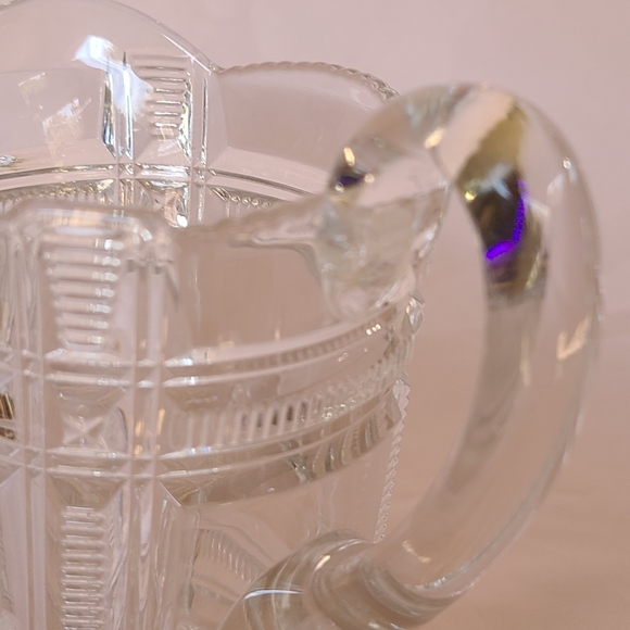 Antique Duncan & Sons Cryptic Zipper Nova Scotia Ribbon Stars Pitcher Sugar Set - Picture 5 of 11